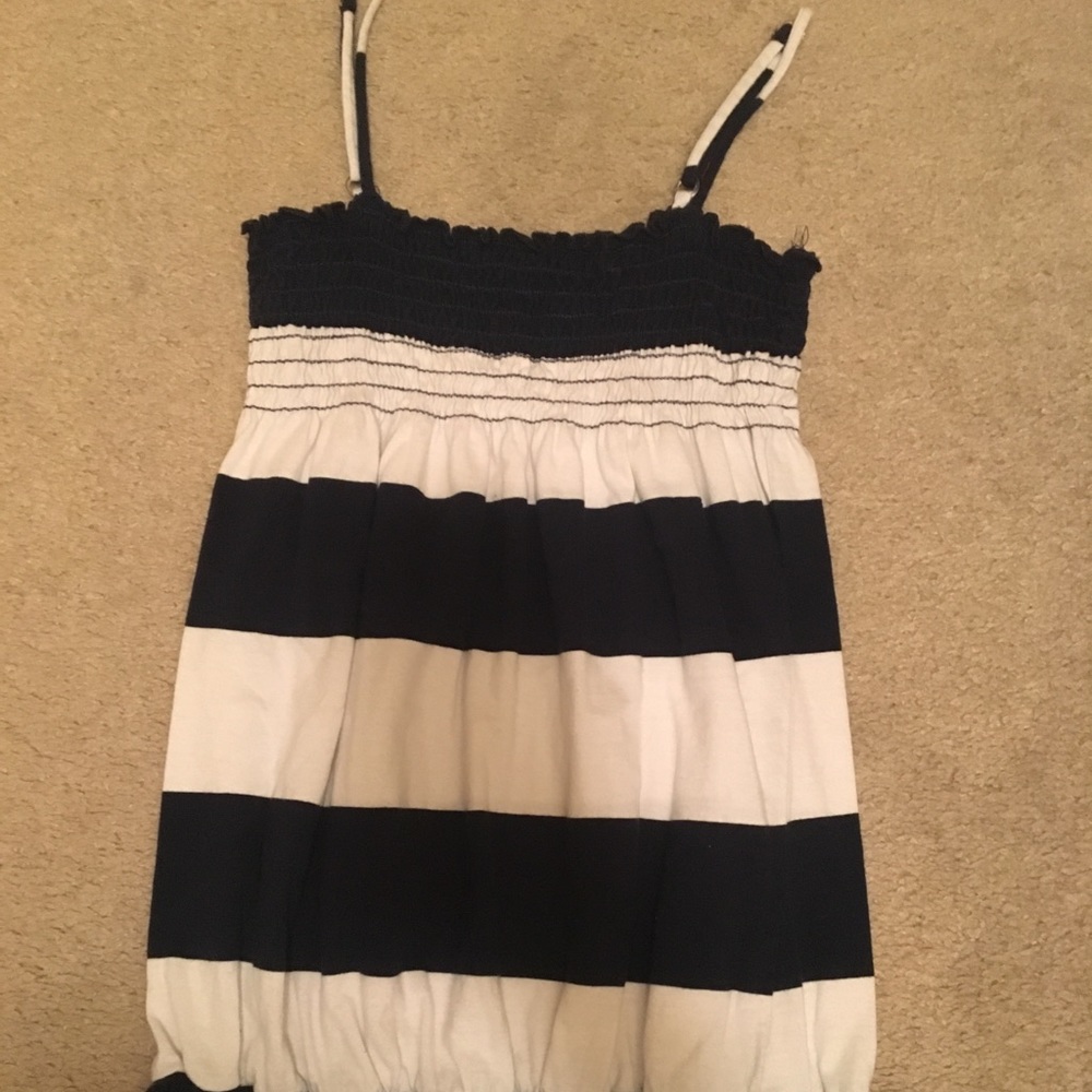 White and blue striped blouse